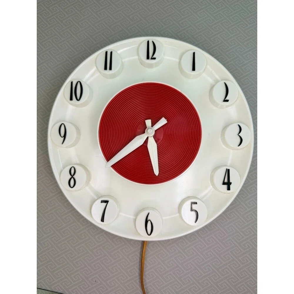 Vintage Spartus Model 522 Kitchen Wall Clock MCM WORKS! Harold Products Co